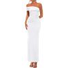 imagePRETTYGARDEN Womens 2026 Wedding Guest Cocktail Dresses One Off The Shoulder Ruched Bodycon Formal Maxi Party Summer OutfitsWhite