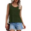 imagePRETTYGARDEN Womens Crochet Tank Tops 2026 Summer Spring Boho Sleeveless Cute Knit Sweater Vest Trendy Beach Vacation ClothesArmy Green