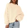 imagePRETTYGARDEN Womens Fall Oversized Sweaters Dressy Casual Long Sleeve Chunky Knit Winter Pullover Tops 2026 Holiday OutfitsApricot