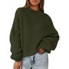 imagePRETTYGARDEN Womens Fall Oversized Sweaters Dressy Casual Long Sleeve Chunky Knit Winter Pullover Tops 2026 Holiday OutfitsArmy Green