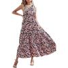 imagePRETTYGARDEN Womens Summer Floral One Shoulder Maxi Dress Knot Ruffle Boho Beach Vacation Wedding Guest Long Sun DressesBlack Pink