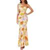 imagePRETTYGARDEN Womens Summer One Shoulder Maxi Dress 2026 Floral Sleeveless Bodycon Mesh Long Formal Wedding Guest DressesFloral Apricot