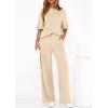 imagePRETTYGARDEN 2 Piece Lounge Sets for Women Summer 2026 Short Sleeve Matching Airport Travel Outfits Casual Spring ClothesBeige