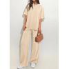 imagePRETTYGARDEN 2 Piece Lounge Sets for Women Summer 2026 Short Sleeve Matching Airport Travel Outfits Casual Spring ClothesBeige