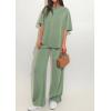 imagePRETTYGARDEN 2 Piece Lounge Sets for Women Summer 2026 Short Sleeve Matching Airport Travel Outfits Casual Spring ClothesSage Green