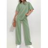 imagePRETTYGARDEN 2 Piece Lounge Sets for Women Summer 2026 Short Sleeve Matching Airport Travel Outfits Casual Spring ClothesSage Green