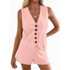 imagePRETTYGARDEN 2 Piece Sets for Women Spring Fashion 2026 Button Vest Tops High Waist Shorts Summer Business Casual OutfitsPink