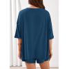 imagePRETTYGARDEN Womens 2 Piece Sets 2026 Oversized Vneck Half Sleeve Tops Shorts Lounge Set Casual Summer Travel Beach OutfitsDark Blue