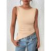 imagePRETTYGARDEN Womens Ruched Tank Tops 2026 Summer Sleeveless Slim Fit T Shirts Blouses Going Out Y2K Fashion ClothesApricot