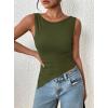 imagePRETTYGARDEN Womens Ruched Tank Tops 2026 Summer Sleeveless Slim Fit T Shirts Blouses Going Out Y2K Fashion ClothesArmy Green