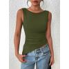 imagePRETTYGARDEN Womens Ruched Tank Tops 2026 Summer Sleeveless Slim Fit T Shirts Blouses Going Out Y2K Fashion ClothesArmy Green