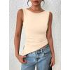 imagePRETTYGARDEN Womens Ruched Tank Tops 2026 Summer Sleeveless Slim Fit T Shirts Blouses Going Out Y2K Fashion ClothesBeige