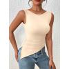 imagePRETTYGARDEN Womens Ruched Tank Tops 2026 Summer Sleeveless Slim Fit T Shirts Blouses Going Out Y2K Fashion ClothesBeige