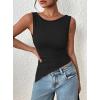 imagePRETTYGARDEN Womens Ruched Tank Tops 2026 Summer Sleeveless Slim Fit T Shirts Blouses Going Out Y2K Fashion ClothesBlack