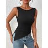 imagePRETTYGARDEN Womens Ruched Tank Tops 2026 Summer Sleeveless Slim Fit T Shirts Blouses Going Out Y2K Fashion ClothesBlack