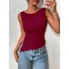 imagePRETTYGARDEN Womens Ruched Tank Tops 2026 Summer Sleeveless Slim Fit T Shirts Blouses Going Out Y2K Fashion ClothesBurgundy