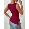 imagePRETTYGARDEN Womens Ruched Tank Tops 2026 Summer Sleeveless Slim Fit T Shirts Blouses Going Out Y2K Fashion ClothesBurgundy