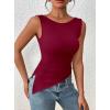 imagePRETTYGARDEN Womens Ruched Tank Tops 2026 Summer Sleeveless Slim Fit T Shirts Blouses Going Out Y2K Fashion ClothesBurgundy