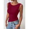 imagePRETTYGARDEN Womens Ruched Tank Tops 2026 Summer Sleeveless Slim Fit T Shirts Blouses Going Out Y2K Fashion ClothesBurgundy