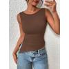 imagePRETTYGARDEN Womens Ruched Tank Tops 2026 Summer Sleeveless Slim Fit T Shirts Blouses Going Out Y2K Fashion ClothesCoffee