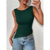 imagePRETTYGARDEN Womens Ruched Tank Tops 2026 Summer Sleeveless Slim Fit T Shirts Blouses Going Out Y2K Fashion ClothesDark Green