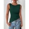 imagePRETTYGARDEN Womens Ruched Tank Tops 2026 Summer Sleeveless Slim Fit T Shirts Blouses Going Out Y2K Fashion ClothesDark Green