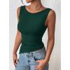 imagePRETTYGARDEN Womens Ruched Tank Tops 2026 Summer Sleeveless Slim Fit T Shirts Blouses Going Out Y2K Fashion ClothesDark Green