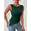 imagePRETTYGARDEN Womens Ruched Tank Tops 2026 Summer Sleeveless Slim Fit T Shirts Blouses Going Out Y2K Fashion ClothesDark Green