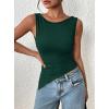 imagePRETTYGARDEN Womens Ruched Tank Tops 2026 Summer Sleeveless Slim Fit T Shirts Blouses Going Out Y2K Fashion ClothesDark Green