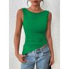 imagePRETTYGARDEN Womens Ruched Tank Tops 2026 Summer Sleeveless Slim Fit T Shirts Blouses Going Out Y2K Fashion ClothesGreen