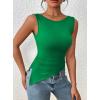 imagePRETTYGARDEN Womens Ruched Tank Tops 2026 Summer Sleeveless Slim Fit T Shirts Blouses Going Out Y2K Fashion ClothesGreen