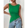 imagePRETTYGARDEN Womens Ruched Tank Tops 2026 Summer Sleeveless Slim Fit T Shirts Blouses Going Out Y2K Fashion ClothesGreen