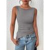 imagePRETTYGARDEN Womens Ruched Tank Tops 2026 Summer Sleeveless Slim Fit T Shirts Blouses Going Out Y2K Fashion ClothesGrey