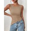 imagePRETTYGARDEN Womens Ruched Tank Tops 2026 Summer Sleeveless Slim Fit T Shirts Blouses Going Out Y2K Fashion ClothesKhaki