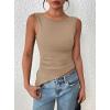 imagePRETTYGARDEN Womens Ruched Tank Tops 2026 Summer Sleeveless Slim Fit T Shirts Blouses Going Out Y2K Fashion ClothesKhaki
