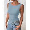 imagePRETTYGARDEN Womens Ruched Tank Tops 2026 Summer Sleeveless Slim Fit T Shirts Blouses Going Out Y2K Fashion ClothesLight Grey Blue
