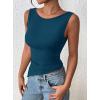 imagePRETTYGARDEN Womens Ruched Tank Tops 2026 Summer Sleeveless Slim Fit T Shirts Blouses Going Out Y2K Fashion ClothesPeacock Blue
