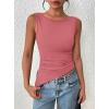 imagePRETTYGARDEN Womens Ruched Tank Tops 2026 Summer Sleeveless Slim Fit T Shirts Blouses Going Out Y2K Fashion ClothesPink