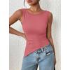 imagePRETTYGARDEN Womens Ruched Tank Tops 2026 Summer Sleeveless Slim Fit T Shirts Blouses Going Out Y2K Fashion ClothesPink