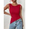 imagePRETTYGARDEN Womens Ruched Tank Tops 2026 Summer Sleeveless Slim Fit T Shirts Blouses Going Out Y2K Fashion ClothesRed
