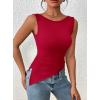 imagePRETTYGARDEN Womens Ruched Tank Tops 2026 Summer Sleeveless Slim Fit T Shirts Blouses Going Out Y2K Fashion ClothesRed