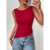 imagePRETTYGARDEN Womens Ruched Tank Tops 2026 Summer Sleeveless Slim Fit T Shirts Blouses Going Out Y2K Fashion ClothesRed