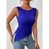 imagePRETTYGARDEN Womens Ruched Tank Tops 2026 Summer Sleeveless Slim Fit T Shirts Blouses Going Out Y2K Fashion ClothesRoyal Blue