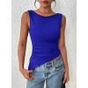 imagePRETTYGARDEN Womens Ruched Tank Tops 2026 Summer Sleeveless Slim Fit T Shirts Blouses Going Out Y2K Fashion ClothesRoyal Blue