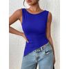 imagePRETTYGARDEN Womens Ruched Tank Tops 2026 Summer Sleeveless Slim Fit T Shirts Blouses Going Out Y2K Fashion ClothesRoyal Blue