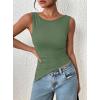 imagePRETTYGARDEN Womens Ruched Tank Tops 2026 Summer Sleeveless Slim Fit T Shirts Blouses Going Out Y2K Fashion ClothesSage Green