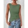 imagePRETTYGARDEN Womens Ruched Tank Tops 2026 Summer Sleeveless Slim Fit T Shirts Blouses Going Out Y2K Fashion ClothesSage Green