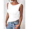 imagePRETTYGARDEN Womens Ruched Tank Tops 2026 Summer Sleeveless Slim Fit T Shirts Blouses Going Out Y2K Fashion ClothesWhite