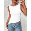 imagePRETTYGARDEN Womens Ruched Tank Tops 2026 Summer Sleeveless Slim Fit T Shirts Blouses Going Out Y2K Fashion ClothesWhite
