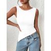 imagePRETTYGARDEN Womens Ruched Tank Tops 2026 Summer Sleeveless Slim Fit T Shirts Blouses Going Out Y2K Fashion ClothesWhite